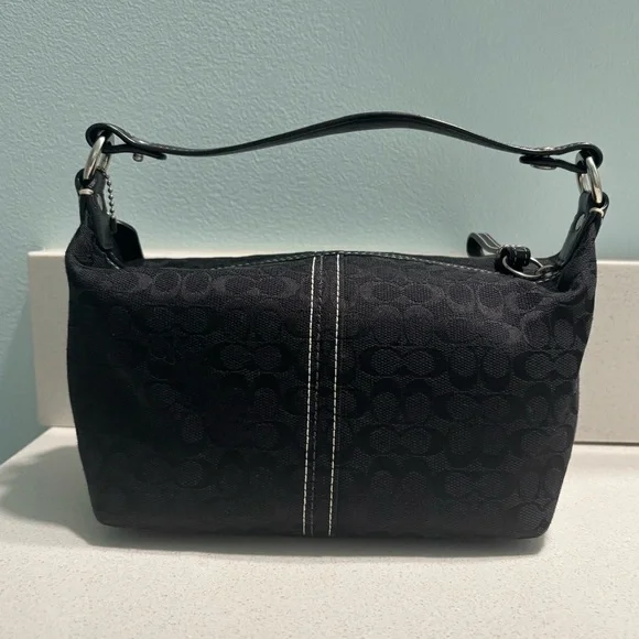 Vintage Coach Y2K Mini Bag Black With Signature C Logo - Picture 2 of 5